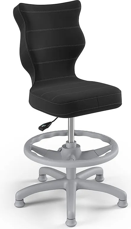 Obrotowe krzesło dziecięce z podnóżkiem Petit Grey rozmiar 3 (119-142 cm)