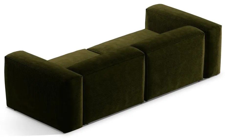 Zielona sztruksowa sofa 264 cm Bergamo – Cosmopolitan Design