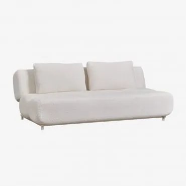 Sofa Rozkładana 3-osobowa Z Tkaniny Bouclé Miami Bukla Biała - Sklum