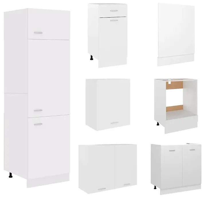 Zestaw białych nowoczesnych mebli kuchennych K8-B98