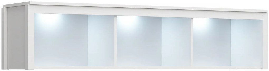 Biały regał wiszący do salonu nowoczesnego LED - Omaron 12X