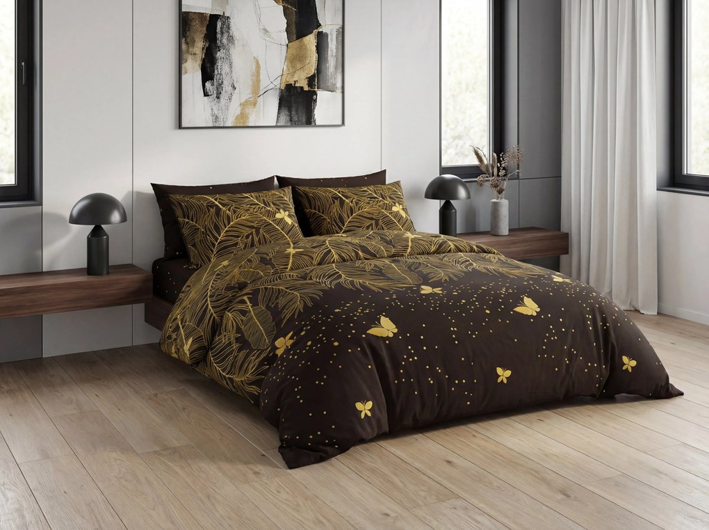 PrzytulneMieszkanie.pl PrzytulneMieszkanie.pl Pościel z mikrowłókna VISATA czarna Rozmiar pościeli: 2 szt 70 x 80 cm | 160 x 200 cm