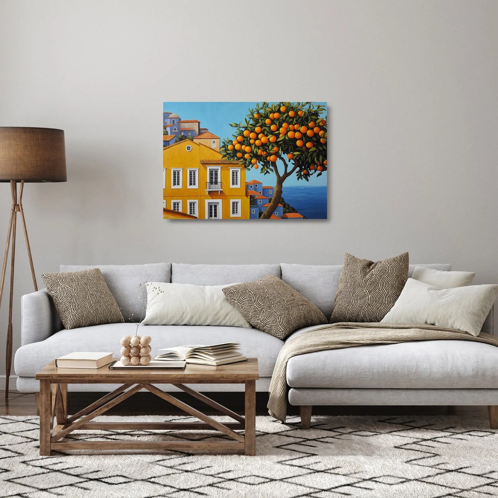 Obraz na szkle - Drzewo pomarańczowe (70x50 cm)