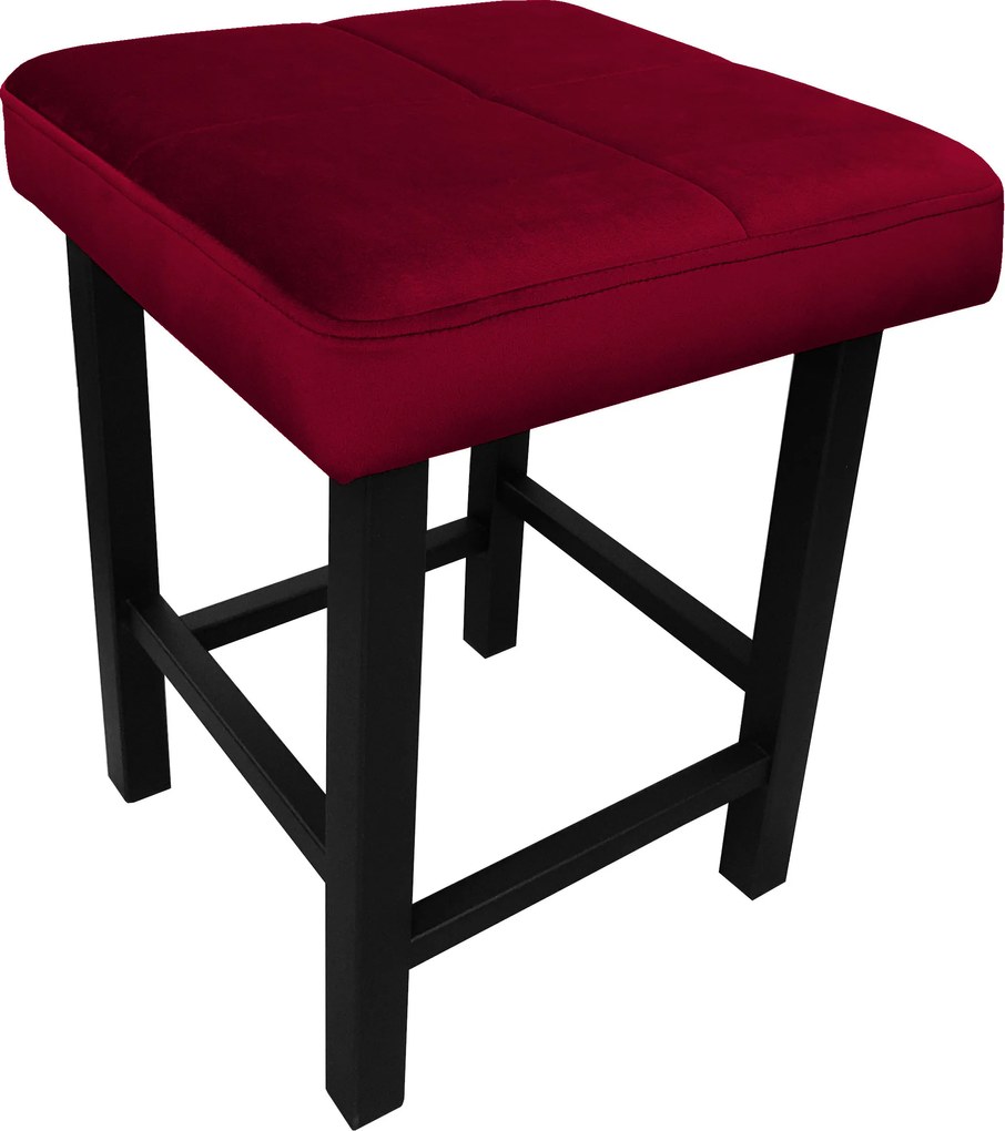 Taboret KLASYK tkanina Welur stelaż metalowy : Kolor Stelaża - Czarny , Kolor tkaniny - VELVET - MG31, Typ tkaniny - Velvet, Wysokość - 45 cm