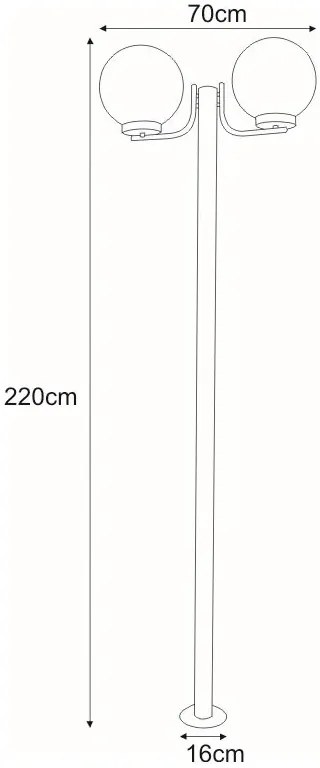 Podwójna stojąca lampa zewnętrzna ogrodowa kula - S275 P1-M82
