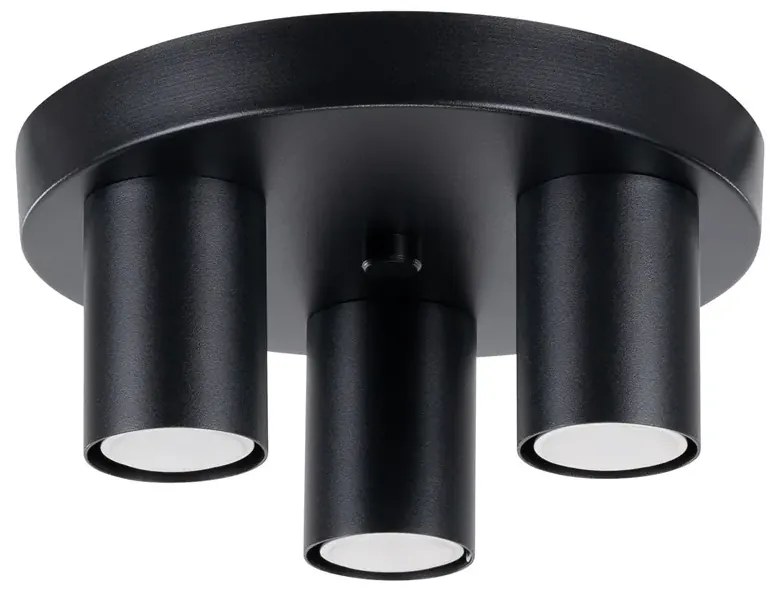 Czarny sufitowy plafon trzypunktowy - M092 A7-L01