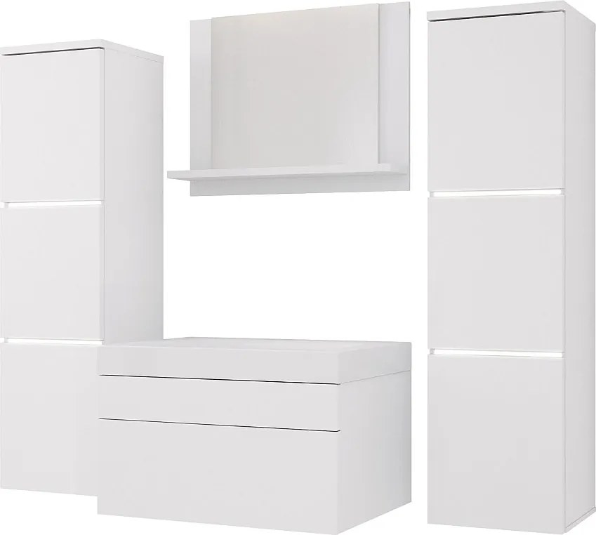 Zestaw mebli łazienkowych, Biały Matowy, Biały Matowy, 120 x 110 cm