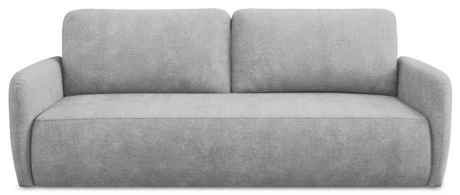 Jasnoszara rozkładana sofa z tkaniny szenilowej ze schowkiem 218 cm Lilo – Makamii