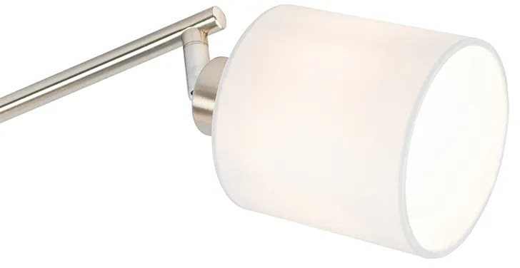 Stalowy Plafon / Reflektorek / Spot / Spotow / Lampy sufitowe z reflektorami biały klosz 4-punktowy regulowany - Hetta Nowoczesny Oswietlenie wewnetrzne
