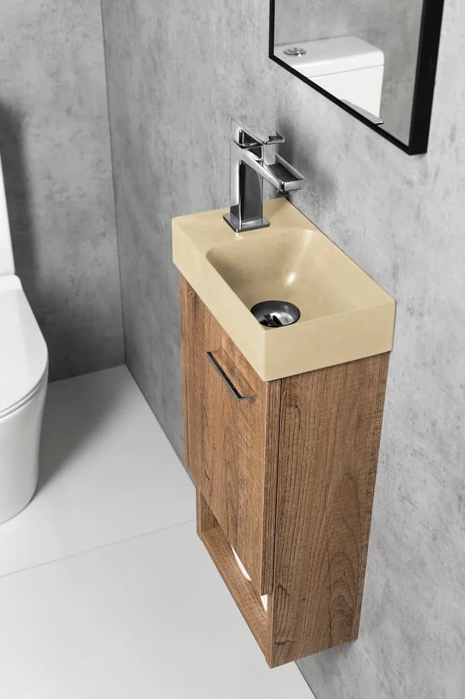 Kremowa betonowa umywalka 31x17 cm Piccolino – Sapho