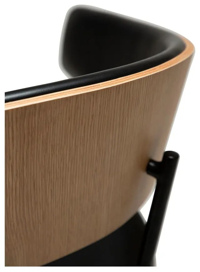 Czarny/w jasnym naturalnym kolorze fotel jadalniany z podłokietnikami Crib – DAN-FORM Denmark