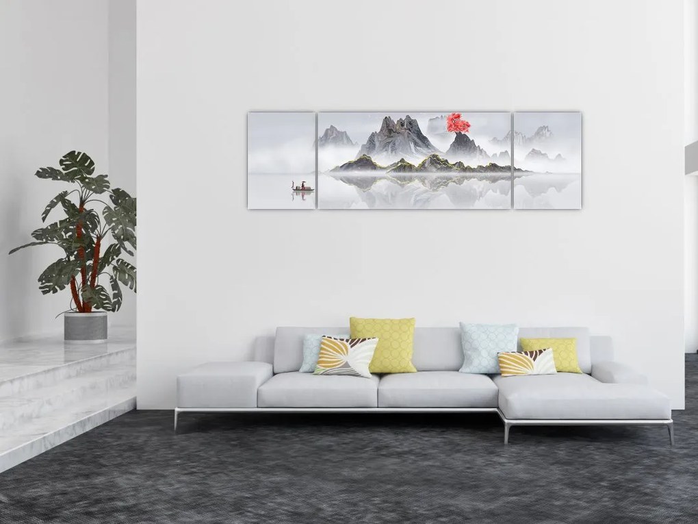 Obraz - Góry we mgle (170x50 cm)