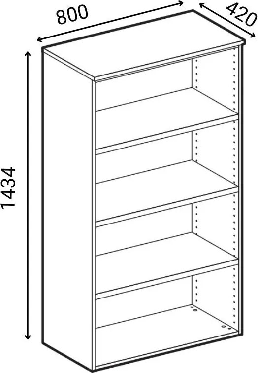 Szafa biurowa z drzwiami PRIMO GRAY, 800 x 420 x 1434 mm, szary/wenge