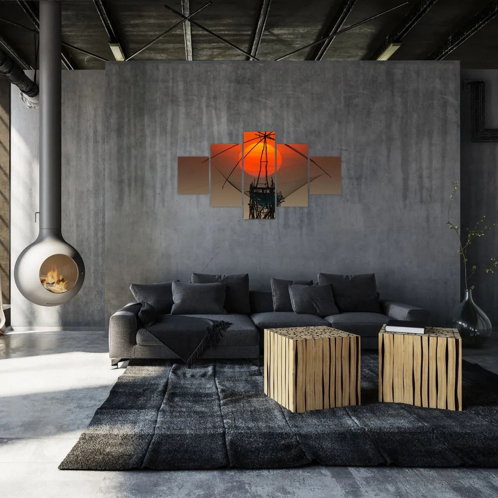Obraz - Wschód słońca, jezioro Pakpra (125x70 cm)