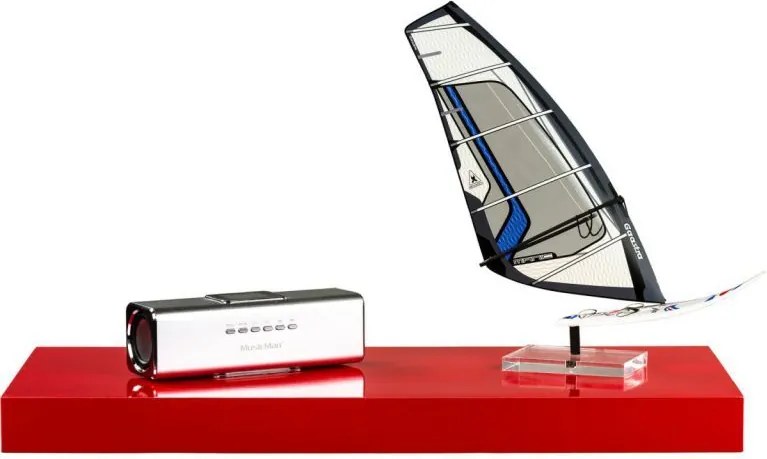 Półka ścienna Stylist Volato, 80 cm, czerwony połysk