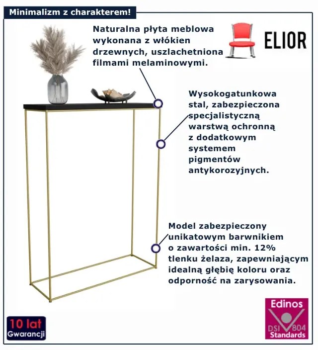 Czarna minimalistyczna konsola do przedpokoju T2-W21
