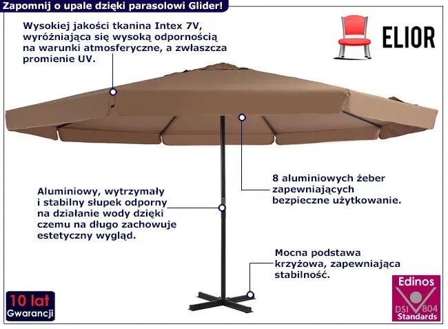 Beżowy parasol ogrodowy - Diola