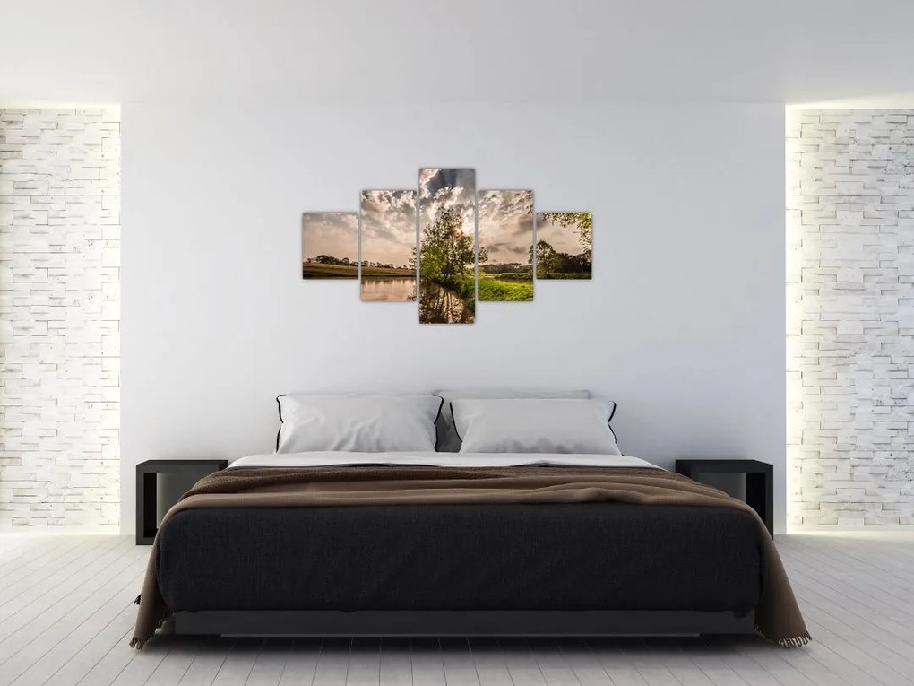 Obraz natury z promieniami (125x70 cm)