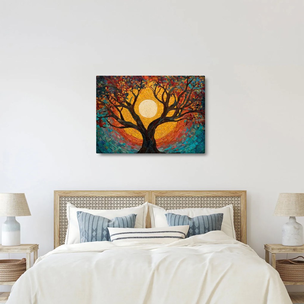Obraz - Słońce w koronie drzewa życia (70x50 cm)