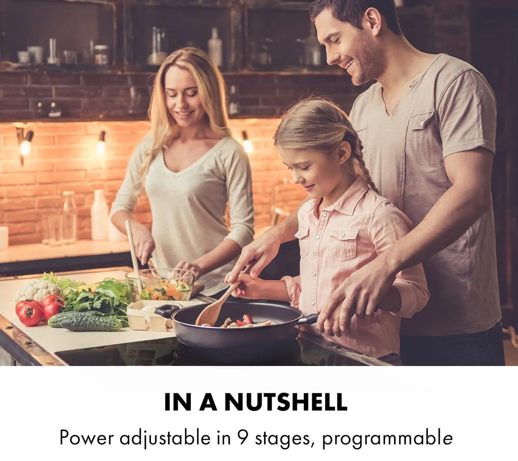 Klarstein Delicatessa 90cm Płyta Indukcyjna 2StrefyFlex 5 Stref Gotowania Czarny