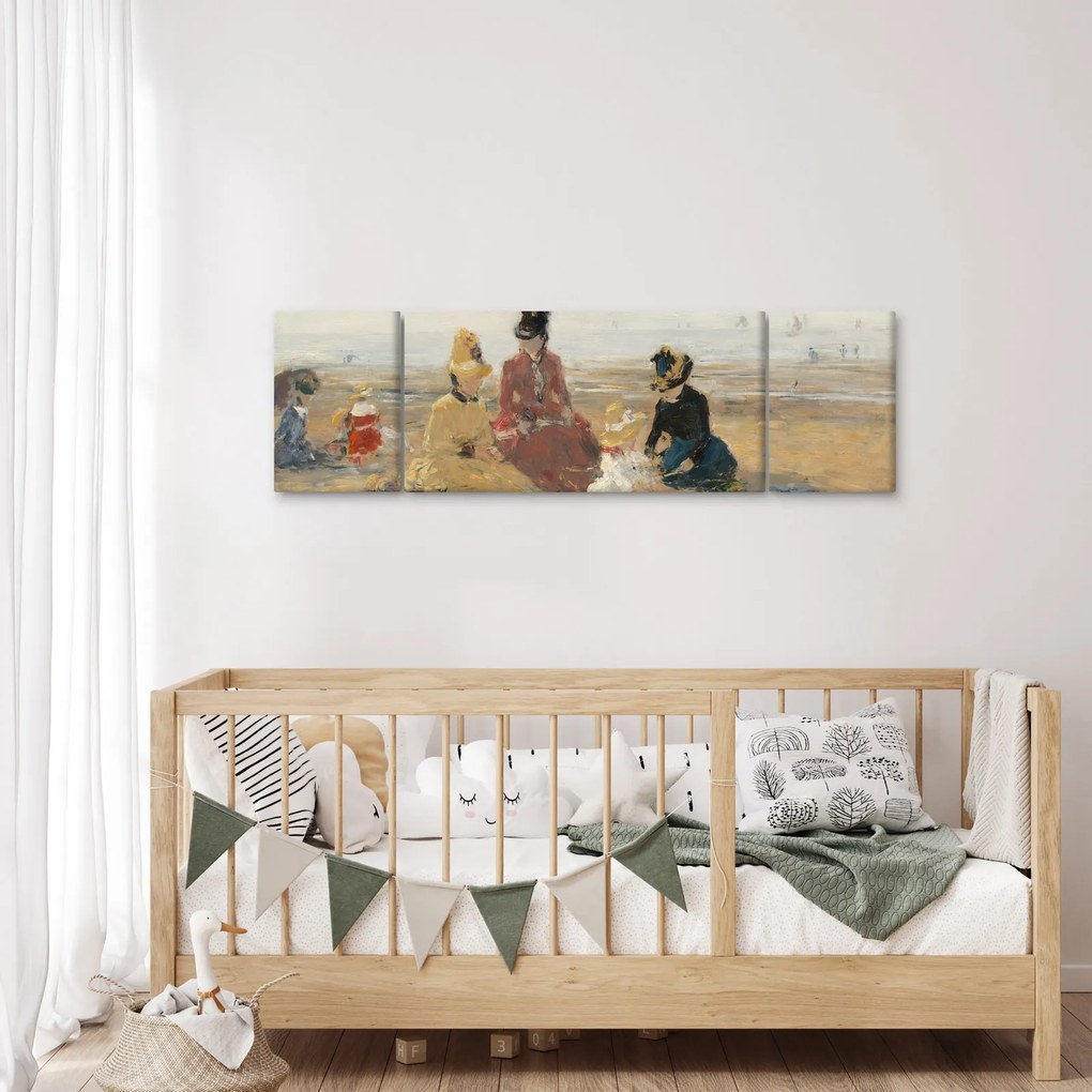 Obraz - Eugène Boudin, On the Beach, Trouville, reprodukcje (170x50 cm)