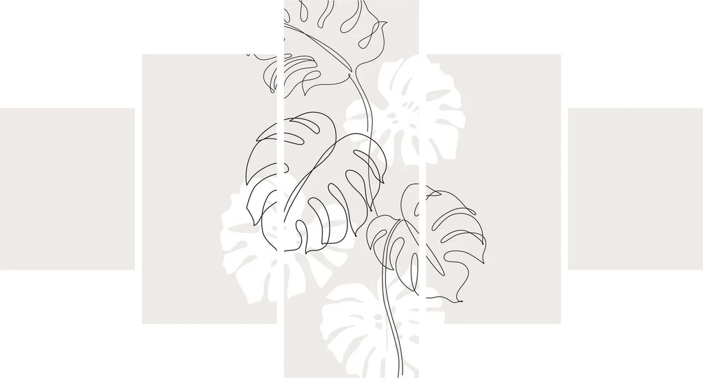 Obraz - Line art monstera N⁰3 (125x70 cm)