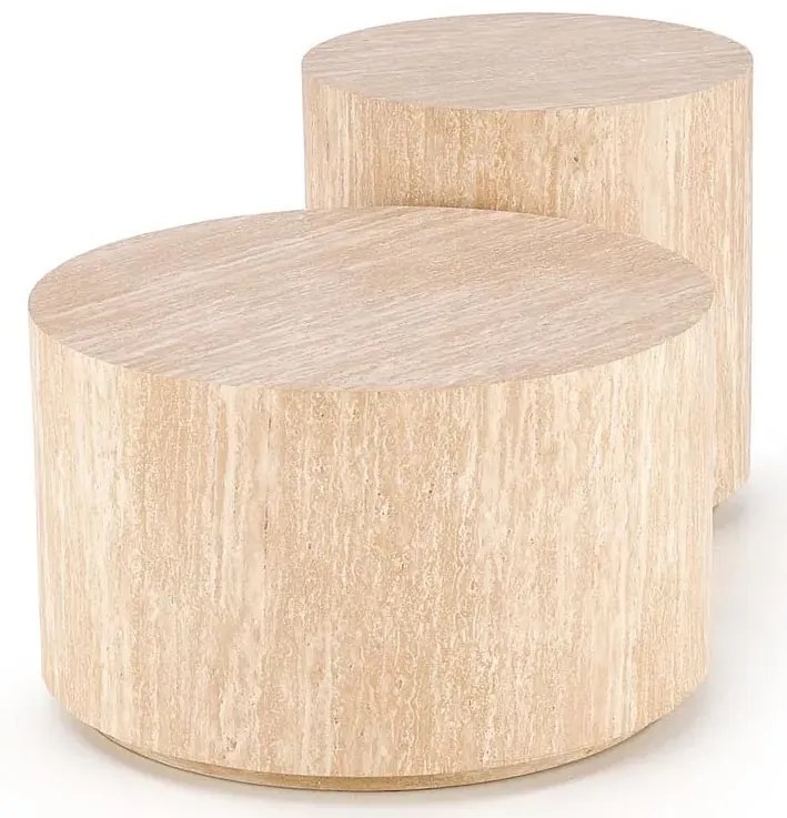 Nowoczesna okrągła ława kawowa trawertyn M3-Z72