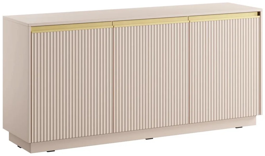 Komoda 3-drzwiowa z MDF - Beżowy i złoty - POSINIA marki Pascal Morabito
