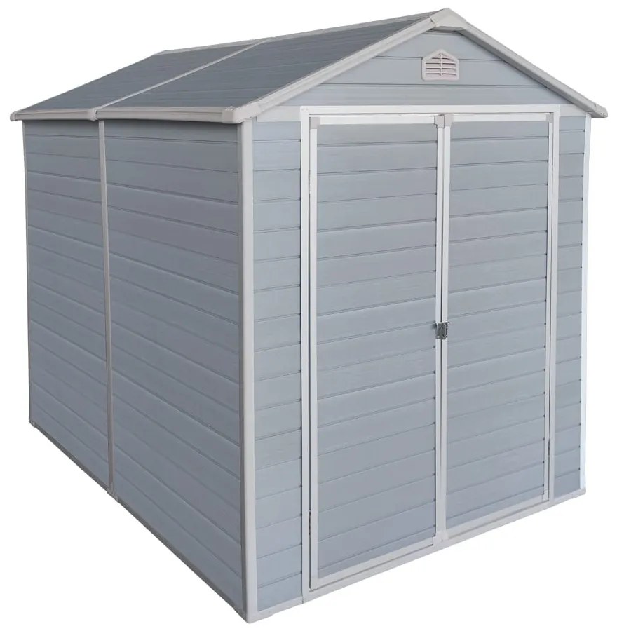 DOMEK NARZĘDZIOWY OGRODOWY 212x196x243 cm DUŻY SCHOWEK NA NARZĘDZIA Z PODŁOGĄ I OKNEM HESLER 8060