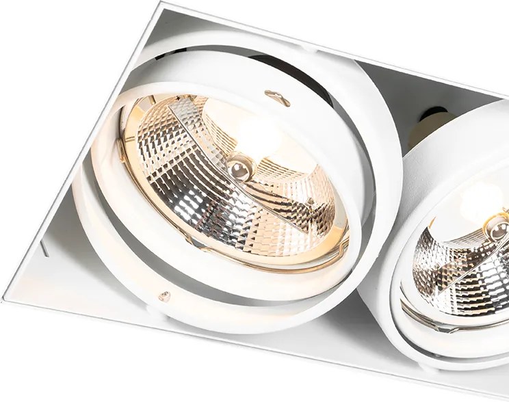 Wpuszczany reflektor biały GU10 AR111 bez obramowania 2-światła - Oneon