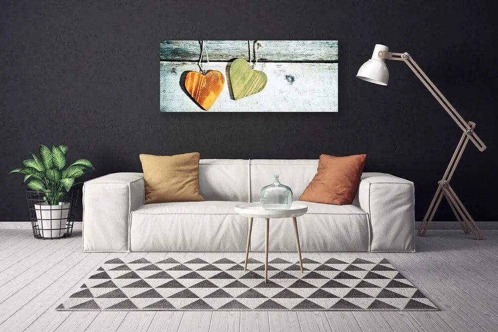Zdjęcie na płótnie Symbol Serca na Drewnie