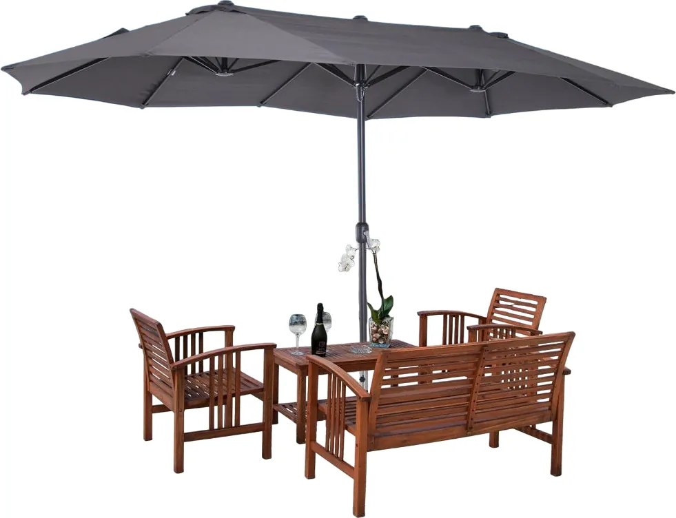 Avenberg Podwójny parasol Fugas, szary