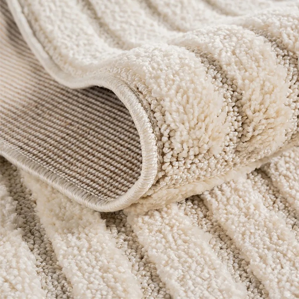 Dywan nowoczesny Art 3D Kwadraty kremowy 240 cm x 340 cm