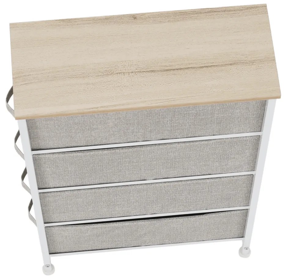Komoda z szufladami z tkaniny OFELIA, biały