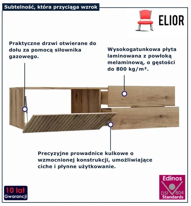 Ryflowana szafka pod umywalkę z szufladami dąb evoke K0-R48