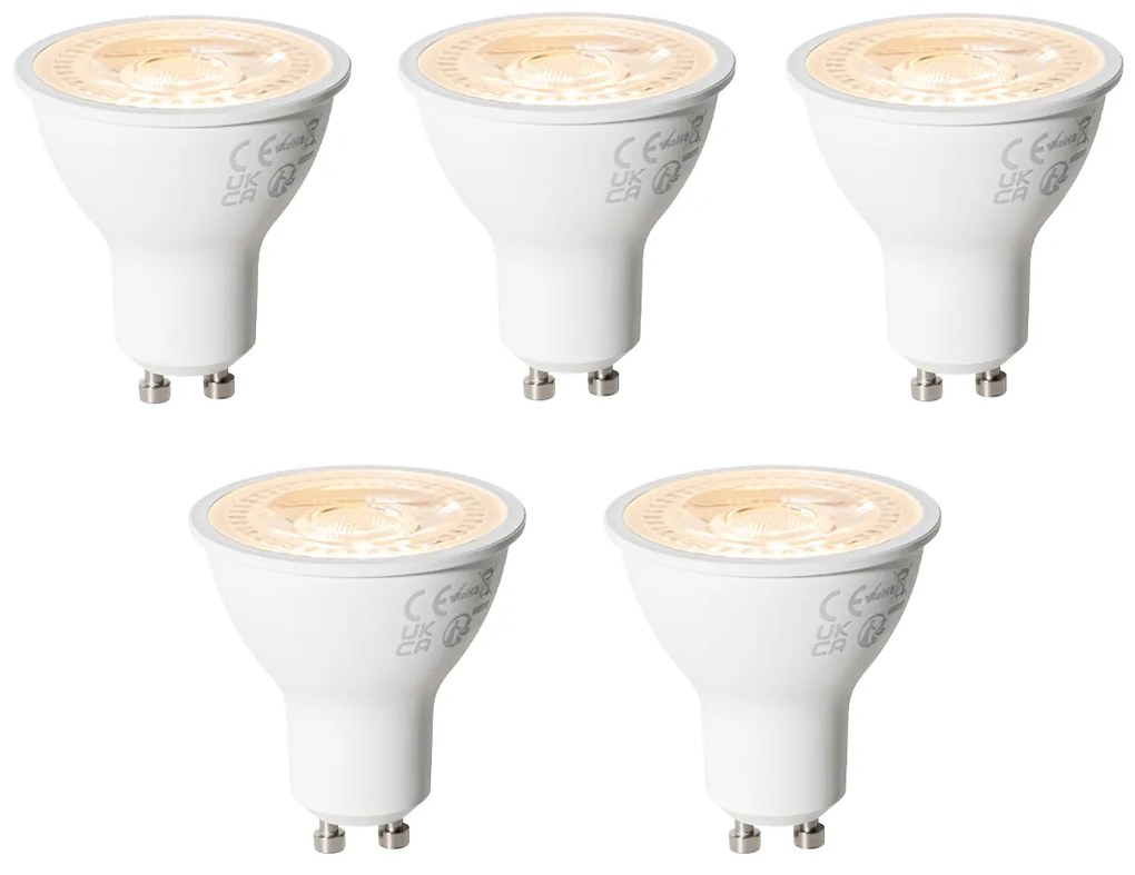Zestaw 5 żarówek LED GU10 z 3-stopniową regulacją jasności 6W 430 lm 2000 - 6000K