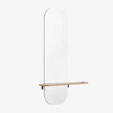 Konsola Do Przedpokoju Z Lustrem Z Mdf Verique Naturalna - Sklum