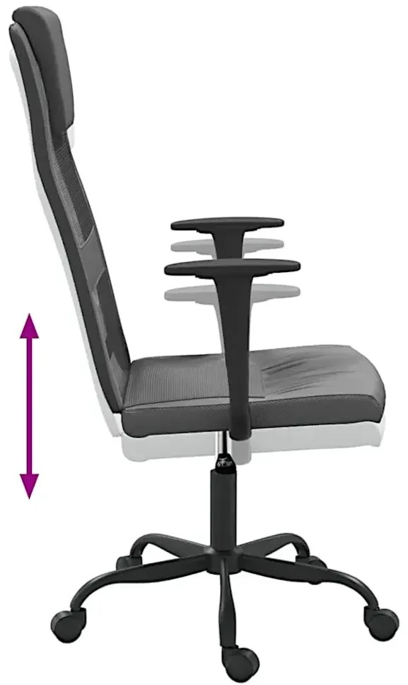 Szare krzesło biurowe z ekoskóry - Elgo 5X