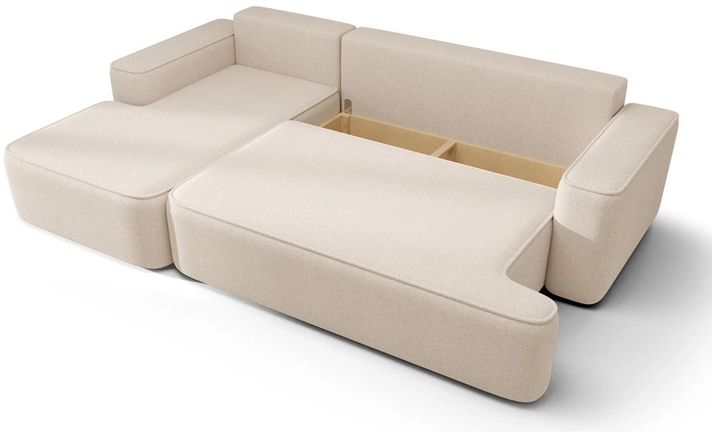 Beżowy narożnik tapicerowany z pojemnikiem P3-A60