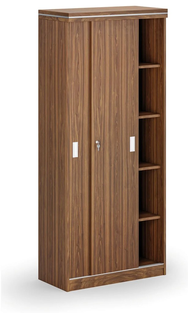 Szafa przesuwna ARRISTO LUX, 800 x 400 x 1836 mm, orzech