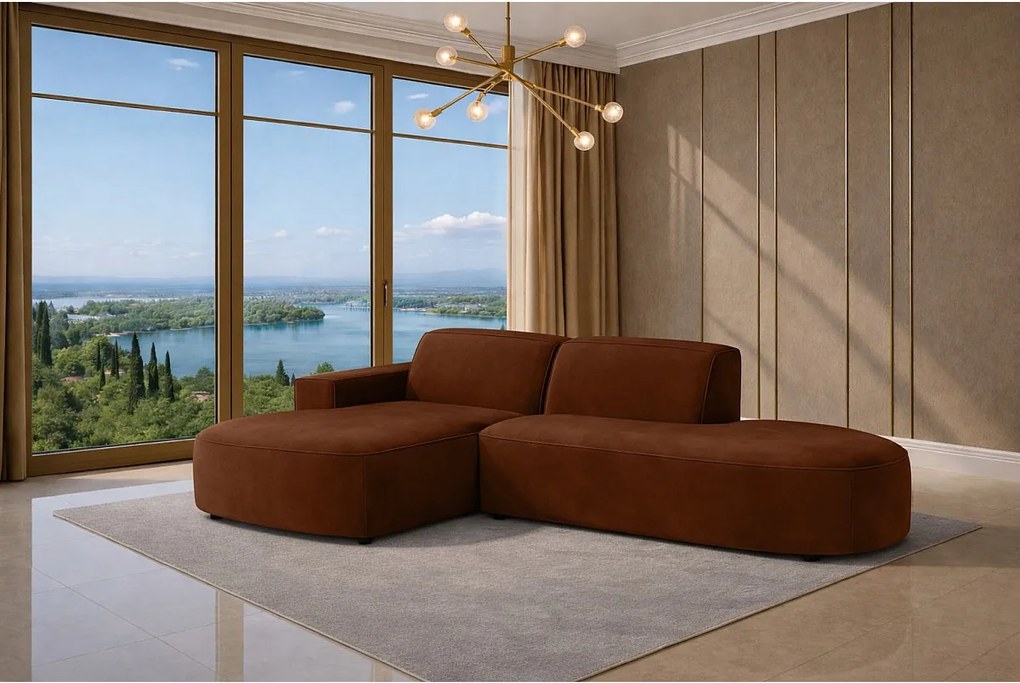 Narożnik Cursal Atelier, tkanina Salvador, Ciemnobrązowy, Lewy