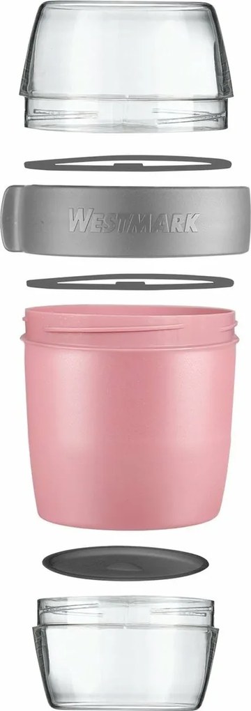 Westmark Trzyczęściowy pojemnik na żywność, 1150 ml, różowy, L