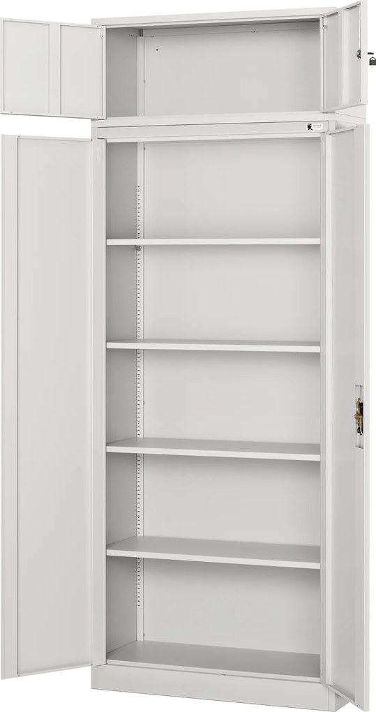 Nadstawka na szafę EWA, 900 x 380 x 400 mm, szara