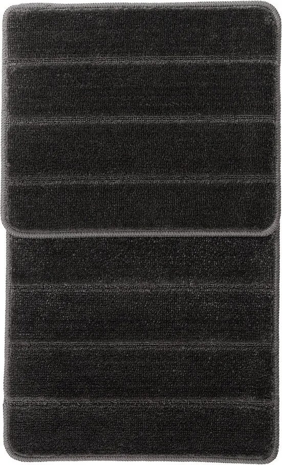 Antracytowe dywaniki łazienkowe zestaw 2 szt. 50x80 cm Yeni Cizgli – Foutastic