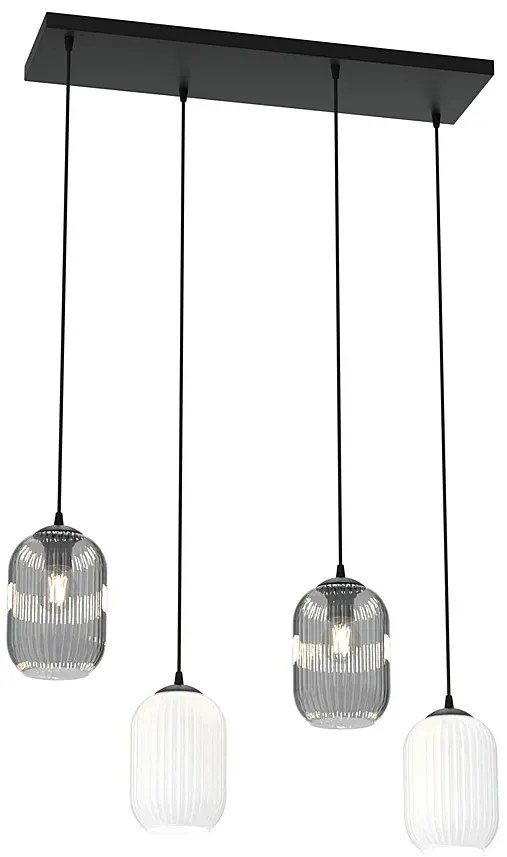 Nowoczesna lampa wisząca opal + grafit 2X D164 Z4-R81