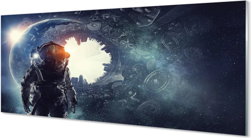 Szklany Panel Cybernetyczna Postać i Mechanizmy