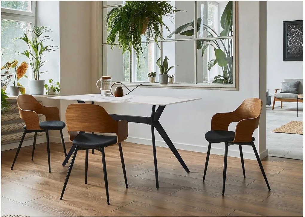 Stół jadalniany z ceramicznym blatem "Boreal" Biały 160 cm - 4 do 6 osób