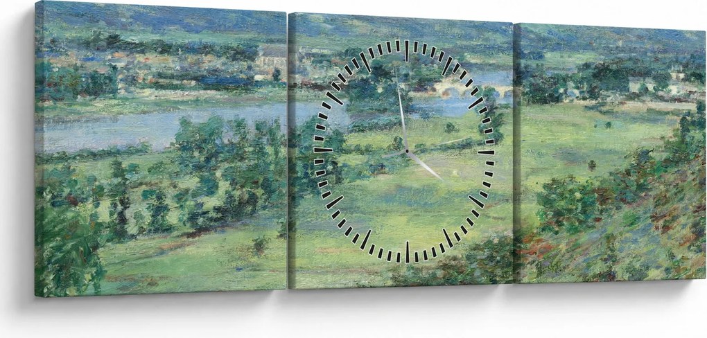 Obraz - Theodore Robinson, The Valley of the Seine, From the Hills of Giverny, reprodukcje (z zegarem) (90x30 cm)