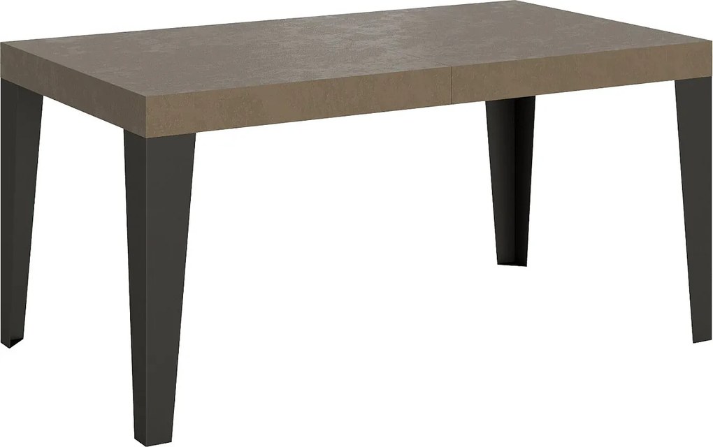 Stół rozkładany 160/264x90 cm Flame szaro-beżowy nogi antracytowe