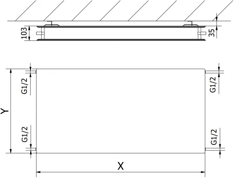 Mexen CHF20 Hygiene Flat grzejnik płytowy 500 x 500 mm, podłączenie boczne, 431 W, antracyt - W420HF-050-050-66